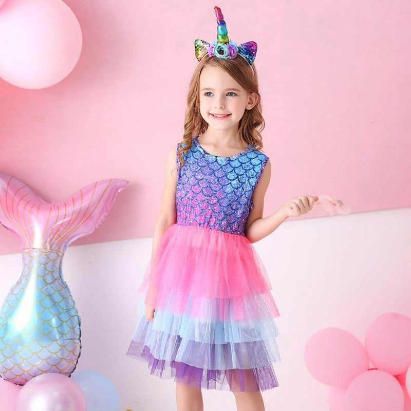 Vestido Sereia Infantil - Ótimo para festa Infantil - Acompanha